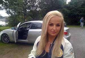 Blonde bimbo is ready for her first doggy cocksucking at the parking lot