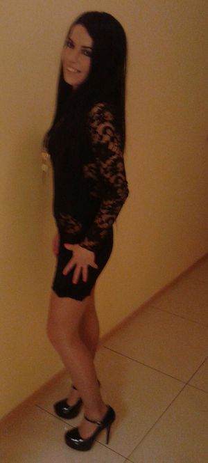 Dark hair chick in really nice and sexy outfit