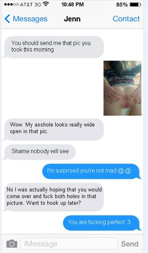 Slutty girlfriend cell phone screen shot