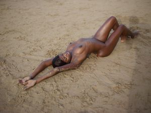 Beautiful Nubian Model at the Beach