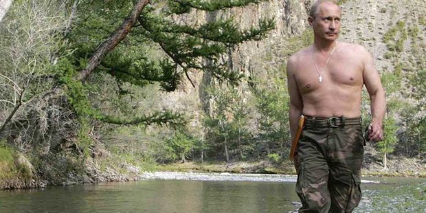 Shirtless Vlad Putin Fishing - SCARY!