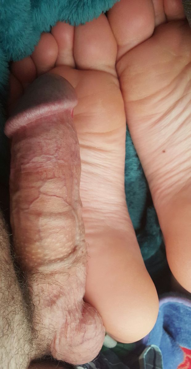 My dick on her sexy feet