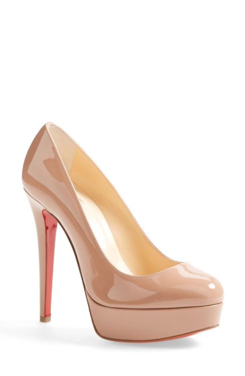 Nude Louboutin platform heels. Get in my closet!