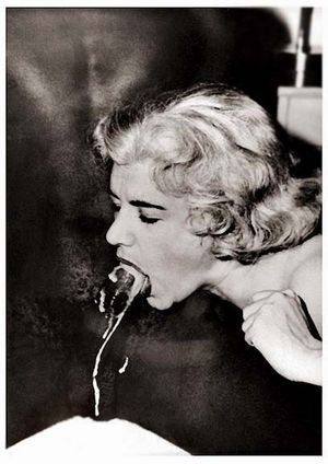 Nice retro wife taking a black guys cum in the mouth