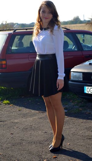 Elegant chick outdoors