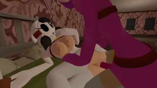 3d  animated black_hair breasts brown_hair devydooda exposed_breasts