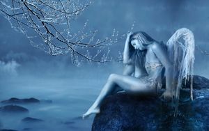 Free frozen angel wallpaper background