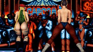 3d ass ass_shake big_ass cammy_white chun-li dancing gif street_fighter thong_leotard topless twerking