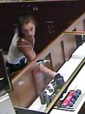 This woman the FBI later identifed as Kemp robbed a jewelry store in Panama City, Fla., in August.