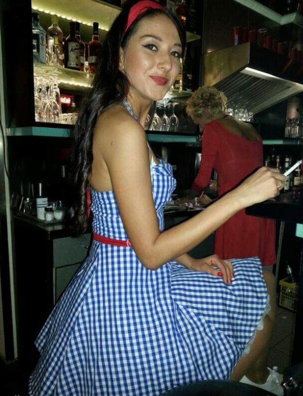 Nice party chick in pinup style outfit