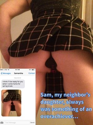 Before she left, she could barely take his pinky. Now she's up to a 2"-wide plug.