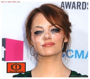 emma stone messy facial