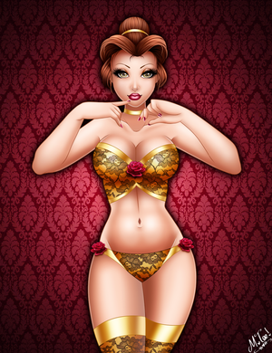 Toon Characters - Belle - Gold lingerie