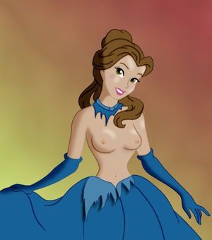 Toon Characters - Belle - Topless in blue dress