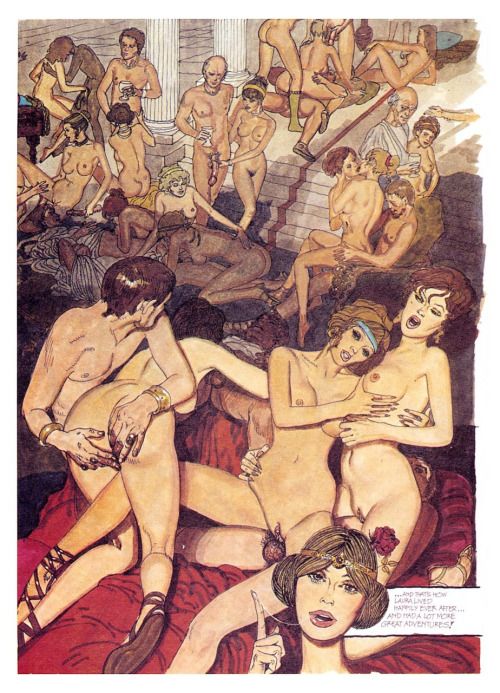 roman orgy from Erich von Gotha’s “Torrid”, reminds me of what a wild night in a harem might look like