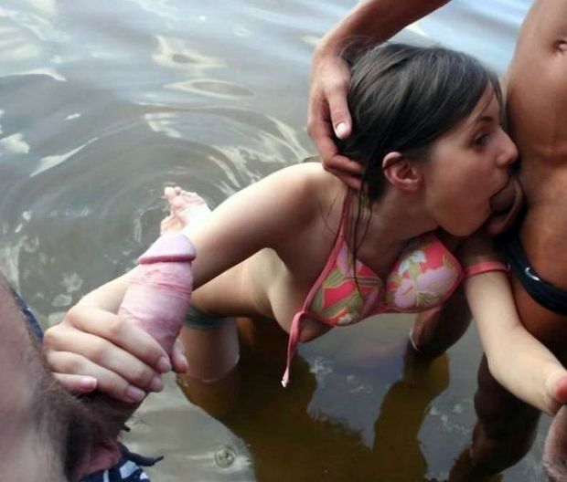Eager friends on the lake