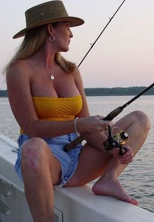 sexy milf fishing