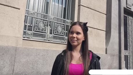 Brunette College teen Brittney might look like an innocent teen in her polka dot pants, but when a handsome stranger with a camera.