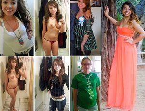 In and out of her prom dress