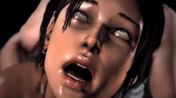 Her pain suddenly turns into  Horrific shameful pleasure as Lara is fucked hard in her rectum by her strange attacker.
