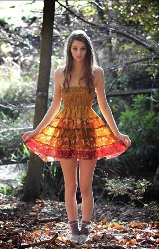 Cutie in orange dress