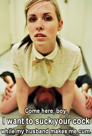 While my husband makes me cum