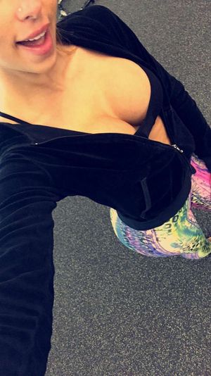 down blouse selfie