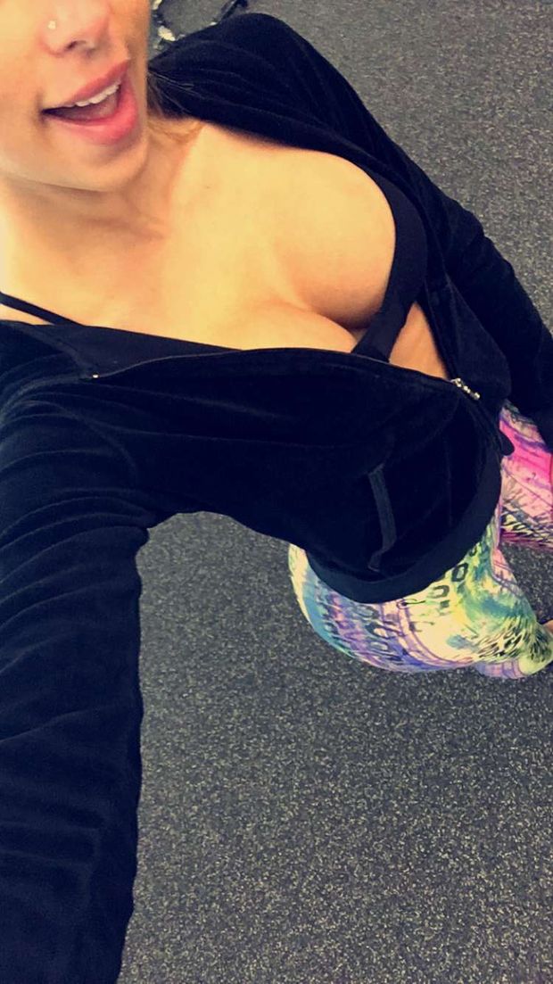 down blouse selfie