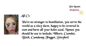 Sissy Test Results - All C's - Perfection