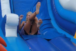 pussy slip on the inflatable slide