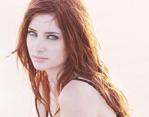 Beautiful eyes on a red head