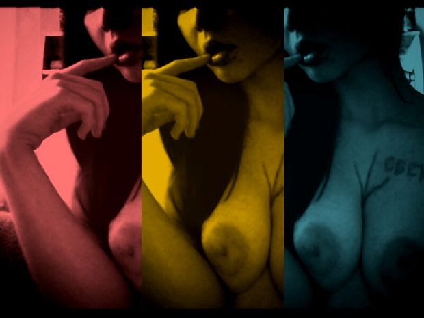 Sexy bisexual emo brunette in awesome novice selfshot picture