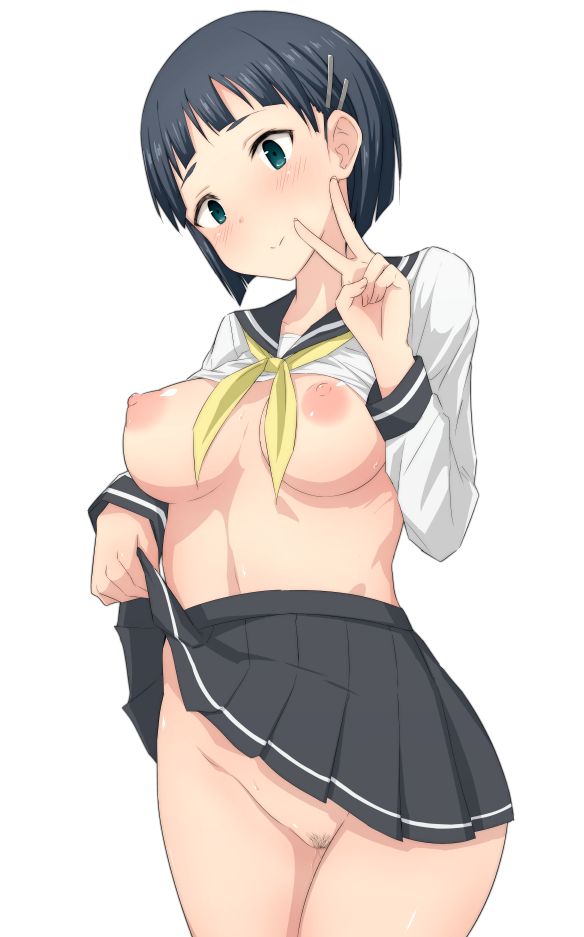 Busty anime chick in uniform