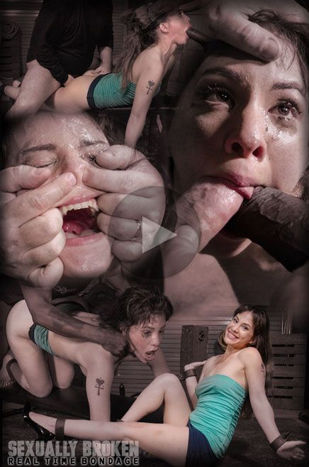 Tiny Devilynne bound and roughly fucked by BBC - Bound and roughly fucked spinner gets tag teamed by two cocks