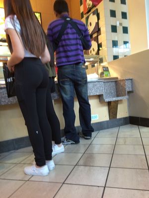 Sexy teen in very tight leggings