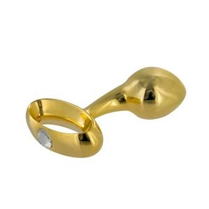 Gold Prostate Plug with Diamond Gem