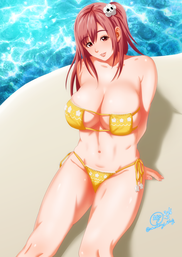 bare_shoulders bikini breasts