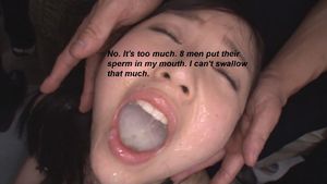 Asian can't swallow all the semen that's been dumped in her mouth