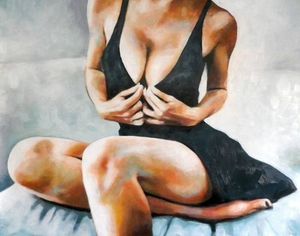 sexy lady in little black dress