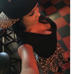 crystle lightning leopard print and cleavage