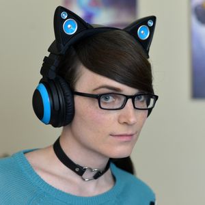 Natalie Mars with cat ears. Kind of.