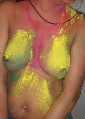 Indian babe after playing Holi