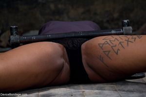 Mia Stiletto, Bound and Spread, Crotch Shot