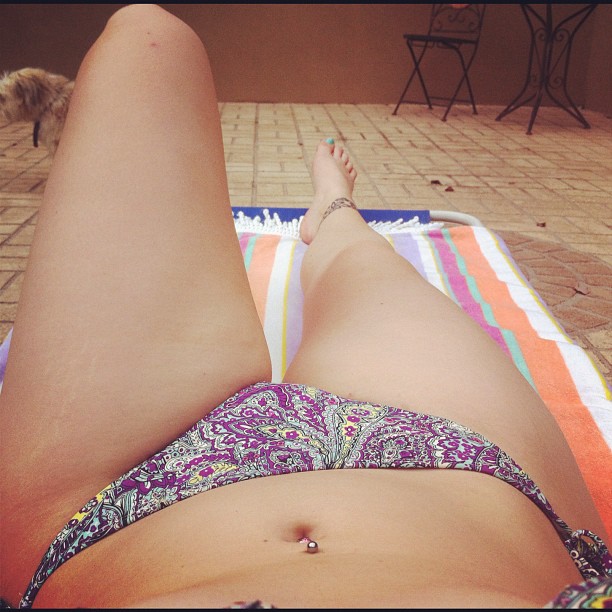 Laying outside