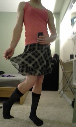 Cute crossdresser selfie