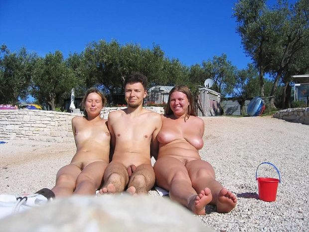 Happy nude family