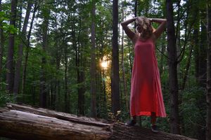 Hot teen with pokies in the woods