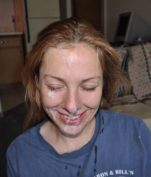 Amateur redhead get cum on face