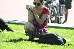 Public caught milf upskirt taking photo