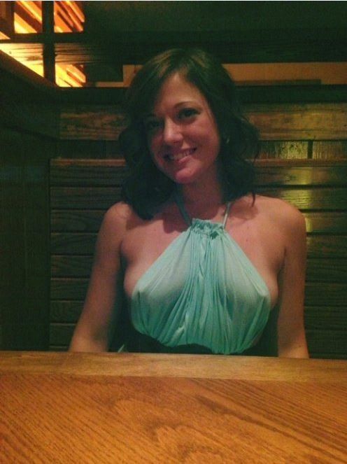 Cute teen in revealing dress pokies hard nipples